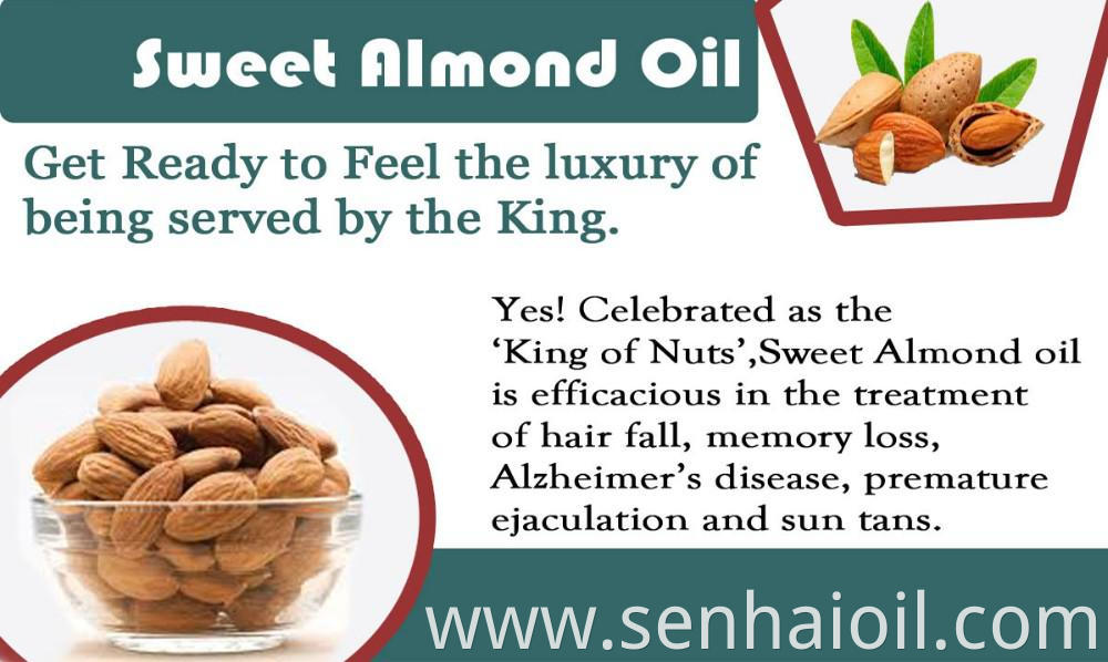 Jiangxi factory wholesale pure organic sweet almond oil